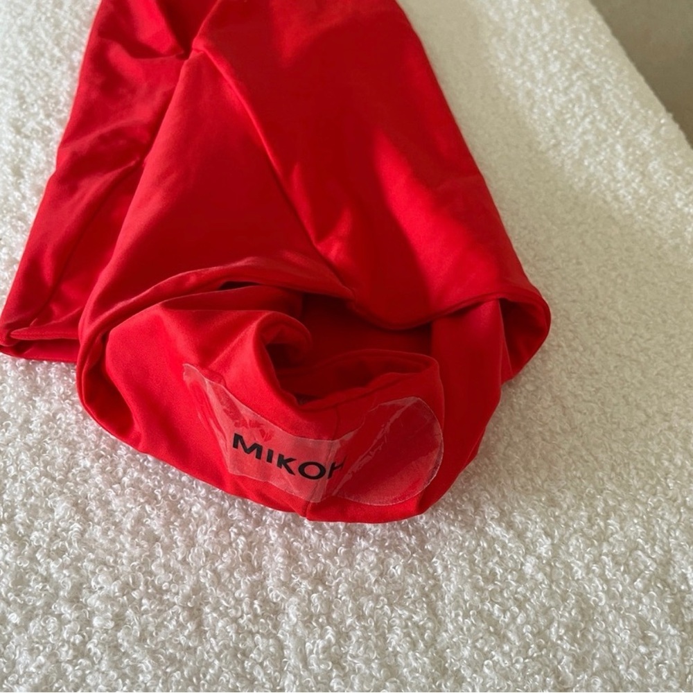 Mikoh Red Deep V One-Piece Swimsuit - Picture 3 of 4